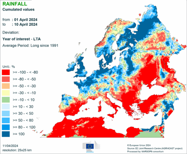RAINFALL 01/04/2024 - 10/04/2024 